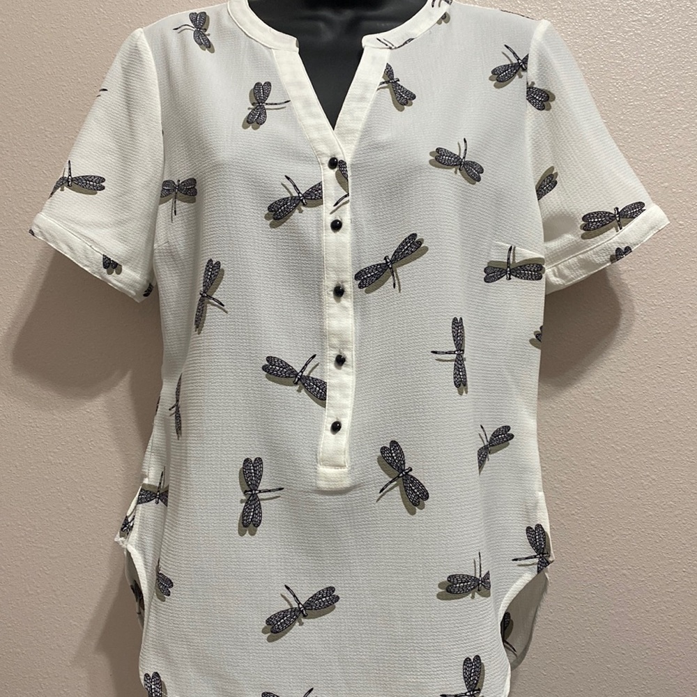 Sara Michelle dragonfly 3D print blouse